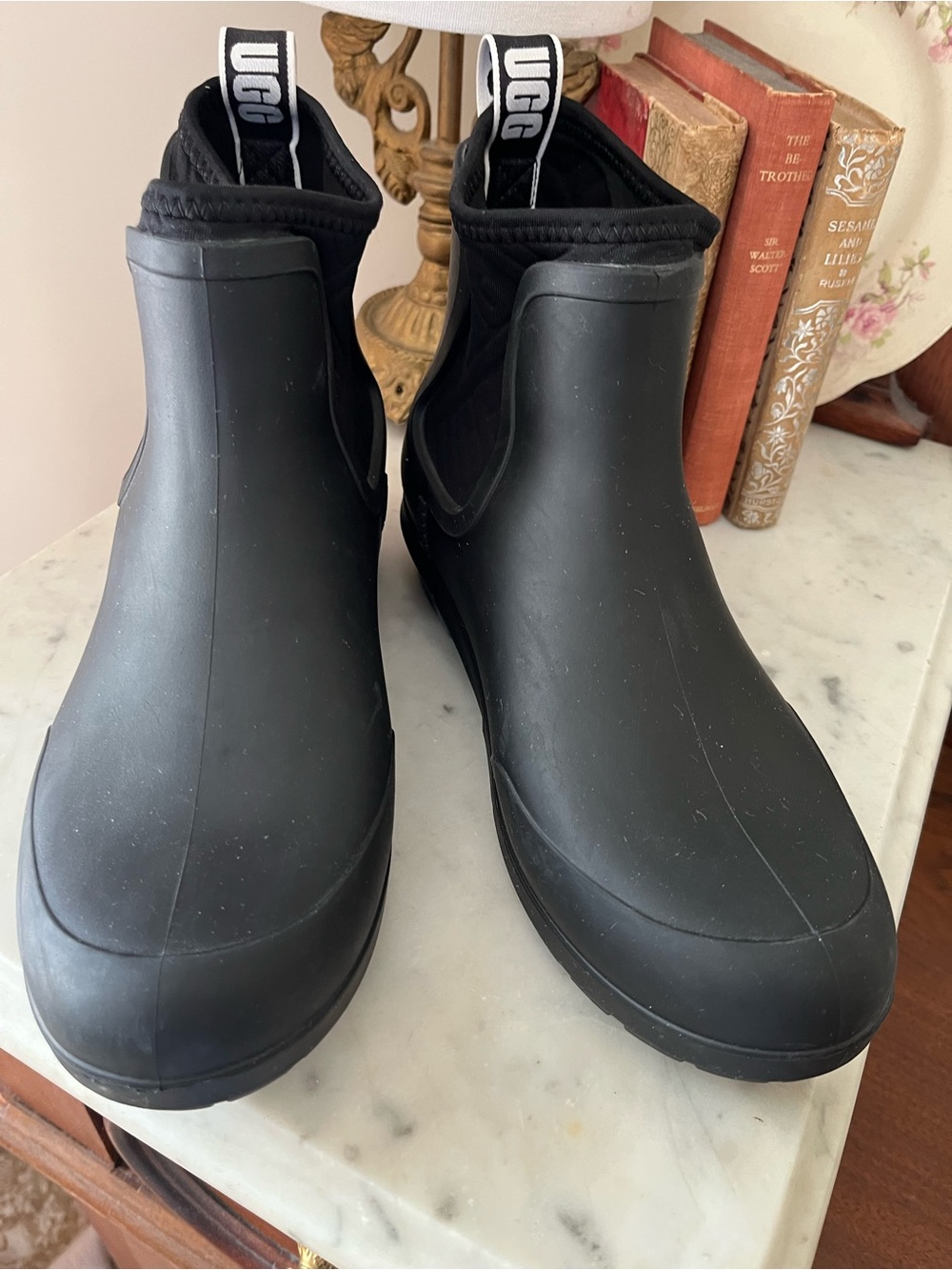 UGG women’s Black Short Waterproof Rain & Snow Boots